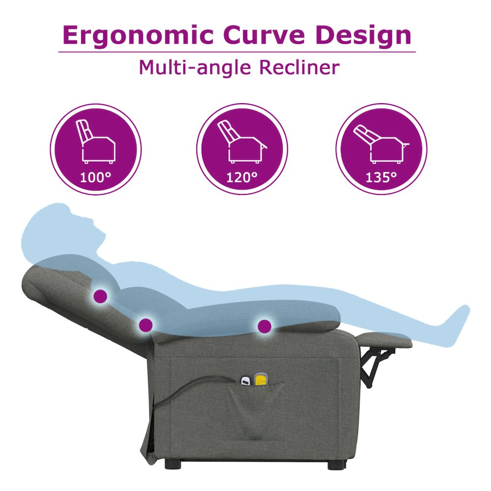 Electric Massage Chair Light grey Fabric (100% polyester), metal. Picture 12