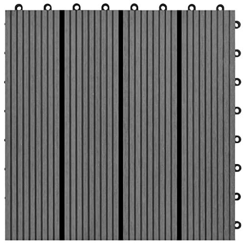 WPC Tiles 11.8"x11.8" 11 pcs 11 ftÂ² Gray, 40826. Picture 4
