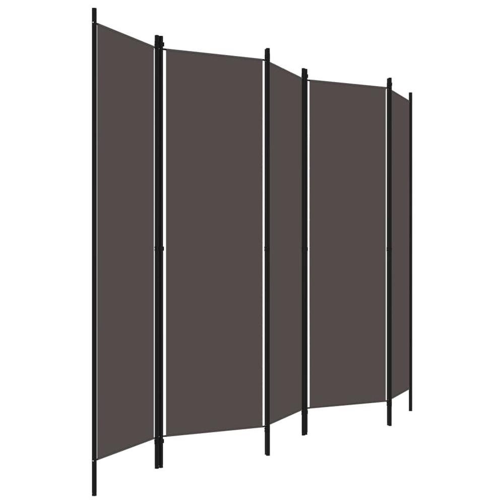 vidaXL 5-Panel Room Divider Anthracite 98.4"x70.9". Picture 3
