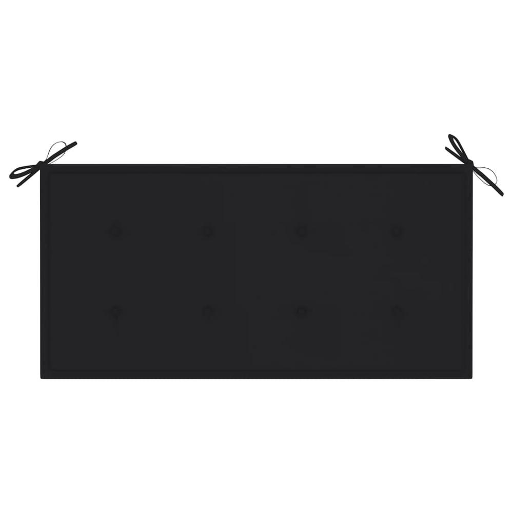 Garden Bench Cushion Black Oxford fabric (100% polyester). Picture 3