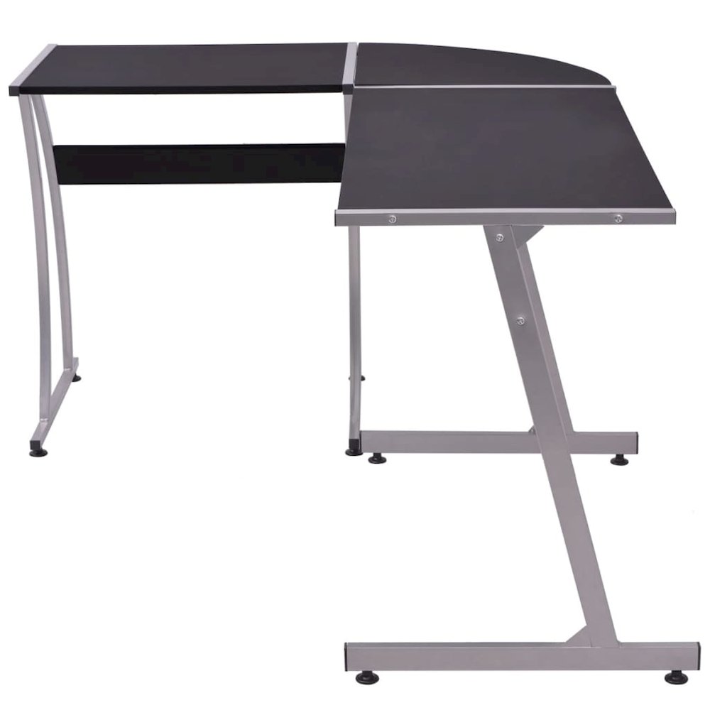 Desk Black Engineered wood with PVC cover and metal frame Large. Picture 2