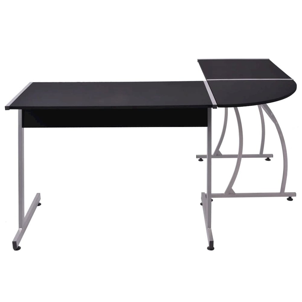Desk Black Engineered wood with PVC cover and metal frame Large. Picture 3