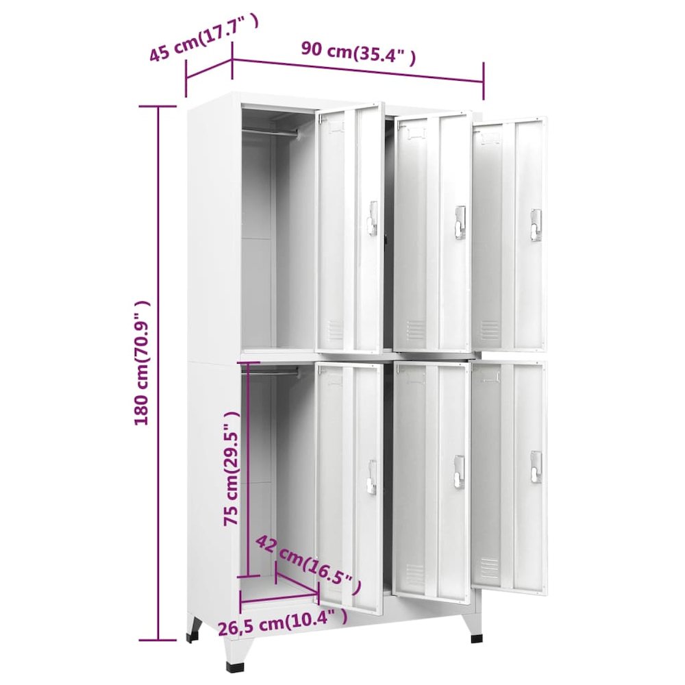 Locker Cabinet Grey High-quality steel Large Locker Cabinet. Picture 8