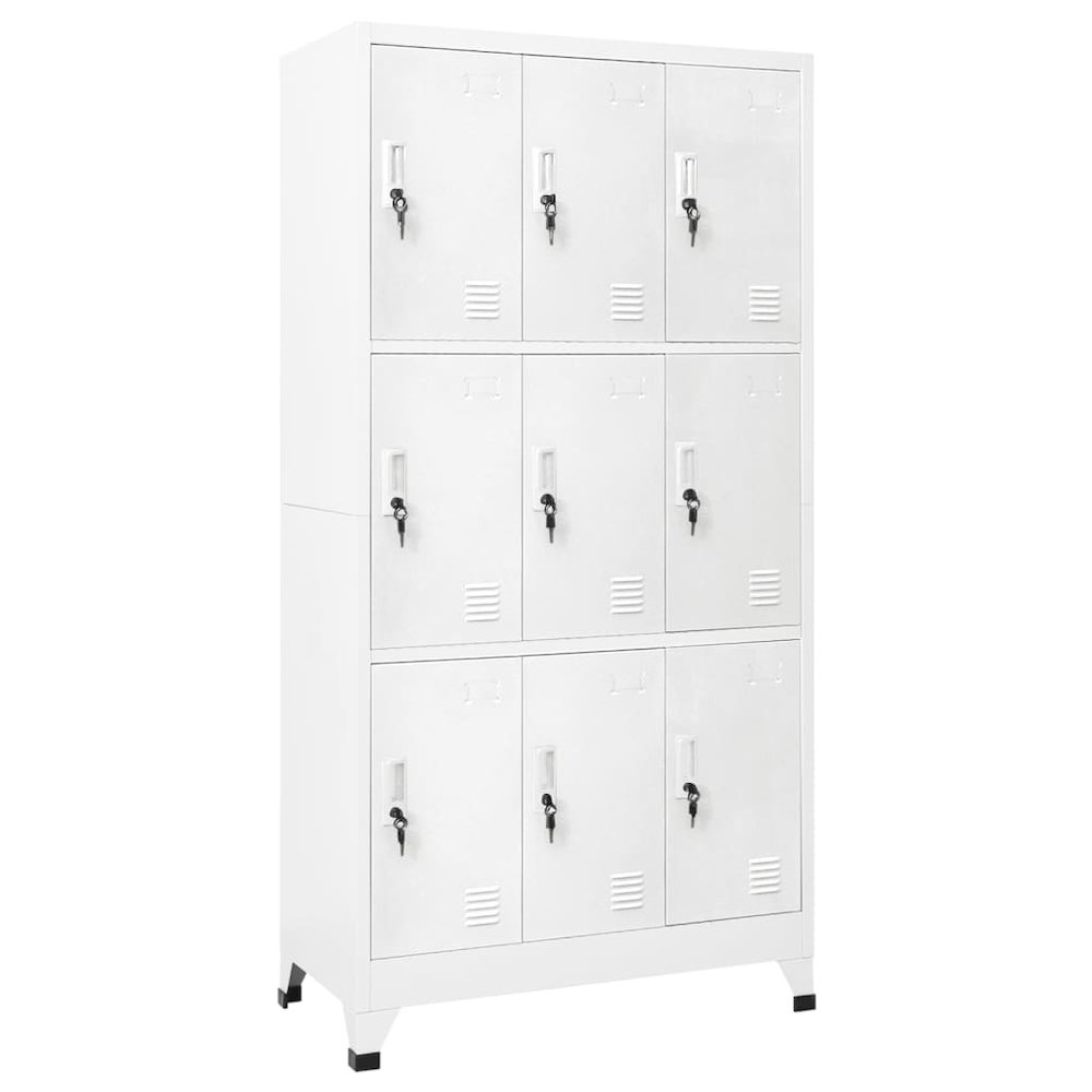Locker Cabinet Gray Steel 35.4x17.7x70.9 in Locker Cabinet. Picture 1