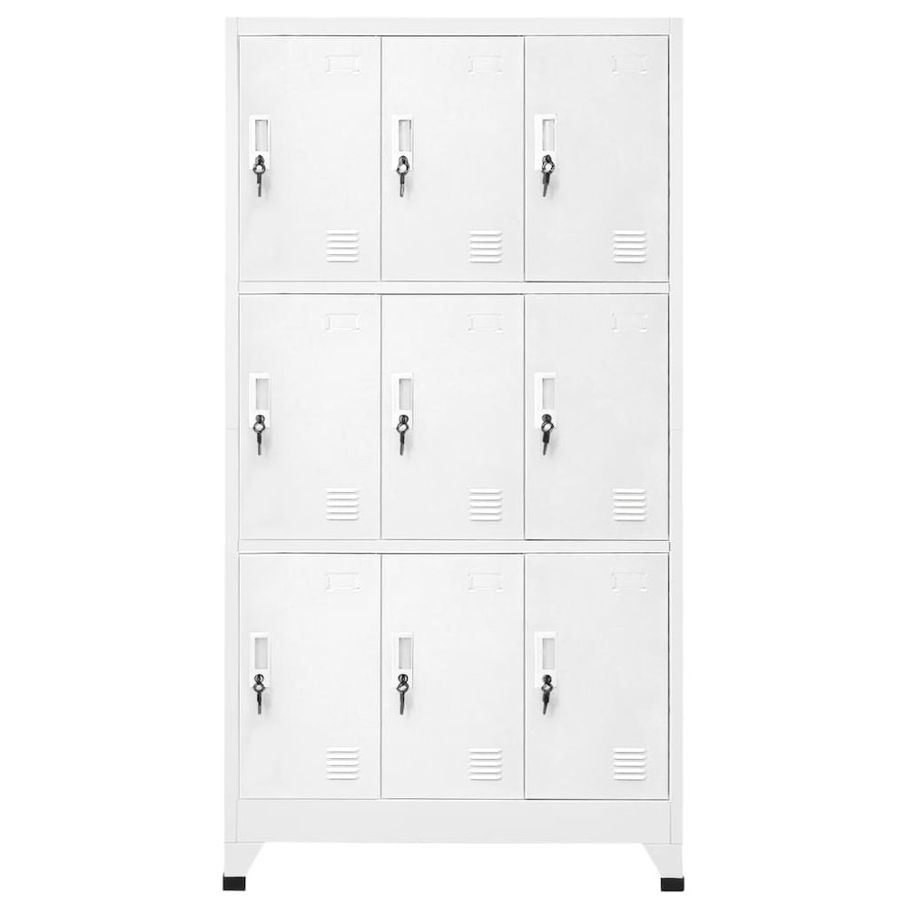 Locker Cabinet Gray Steel 35.4x17.7x70.9 in Locker Cabinet. Picture 2