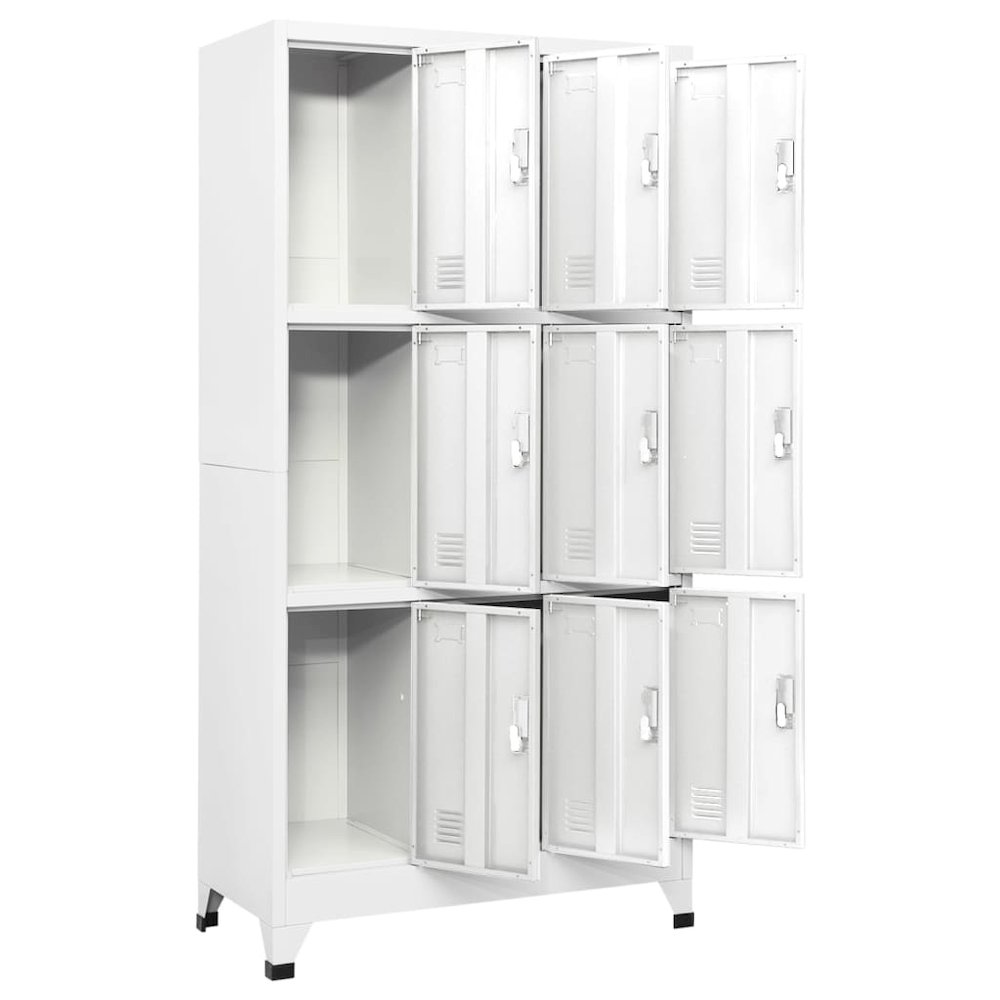 Locker Cabinet Gray Steel 35.4x17.7x70.9 in Locker Cabinet. Picture 3