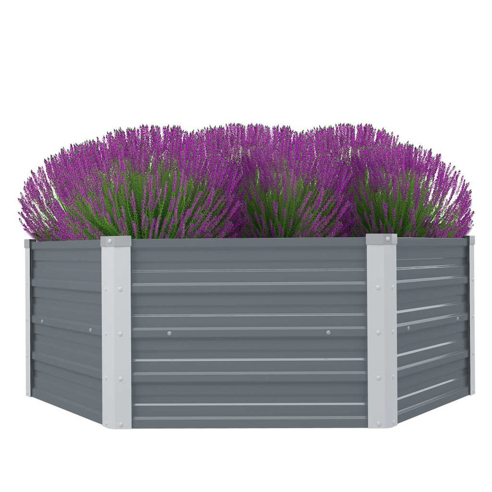Raised Garden Bed Grey Galvanized Steel 50.8x50.8x18.1 in. Picture 1