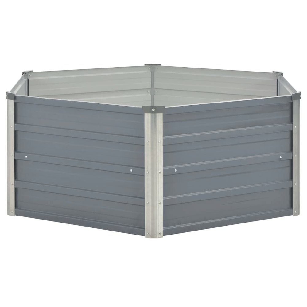 Raised Garden Bed Grey Galvanized Steel 50.8x50.8x18.1 in. Picture 3