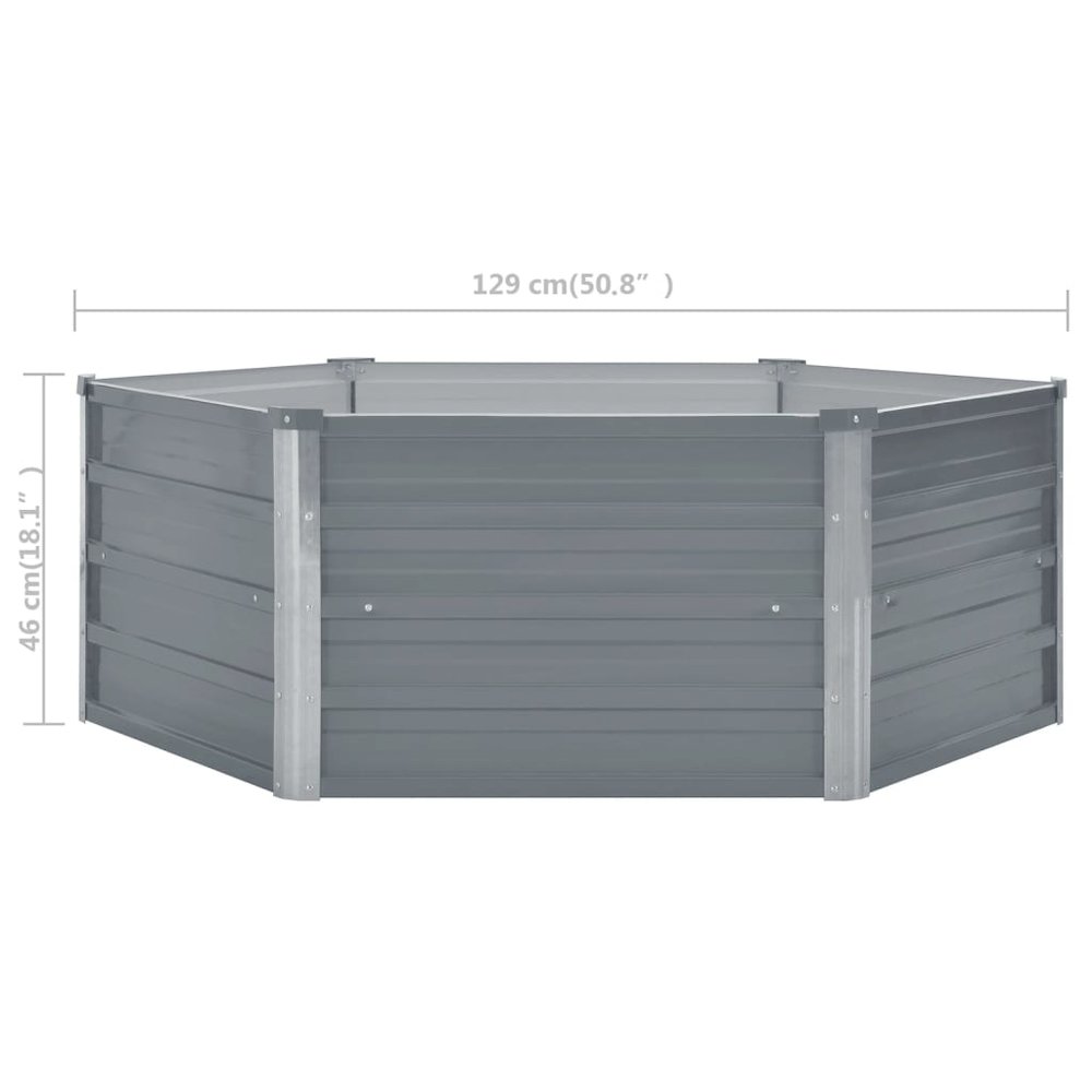 Raised Garden Bed Grey Galvanized Steel 50.8x50.8x18.1 in. Picture 6