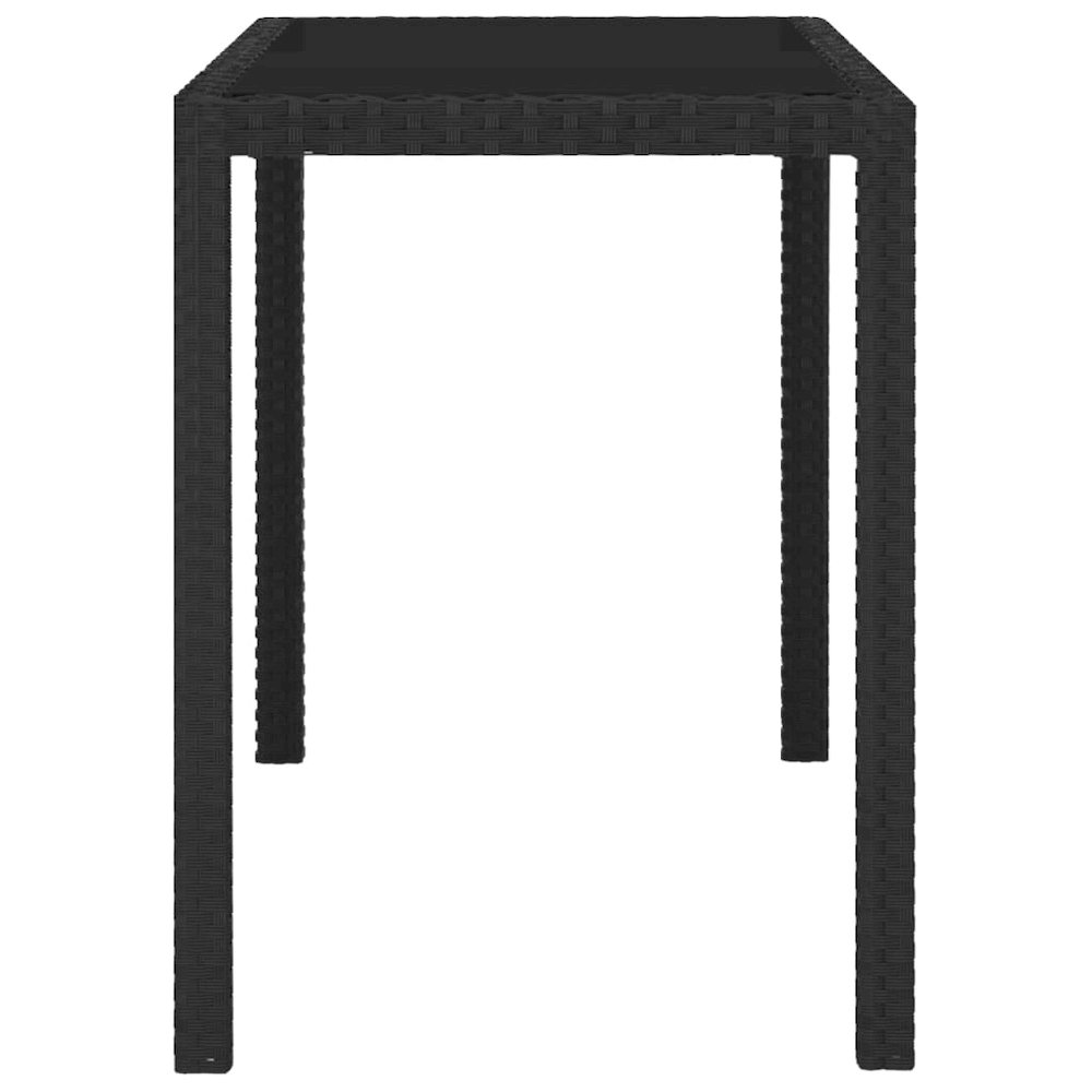 5 Piece Patio Dining Set with Cushions Poly Rattan Black. Picture 8
