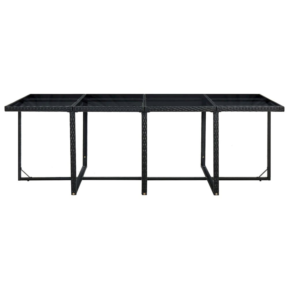 13 Piece Patio Dining Set with Cushions Poly Rattan Black. Picture 8