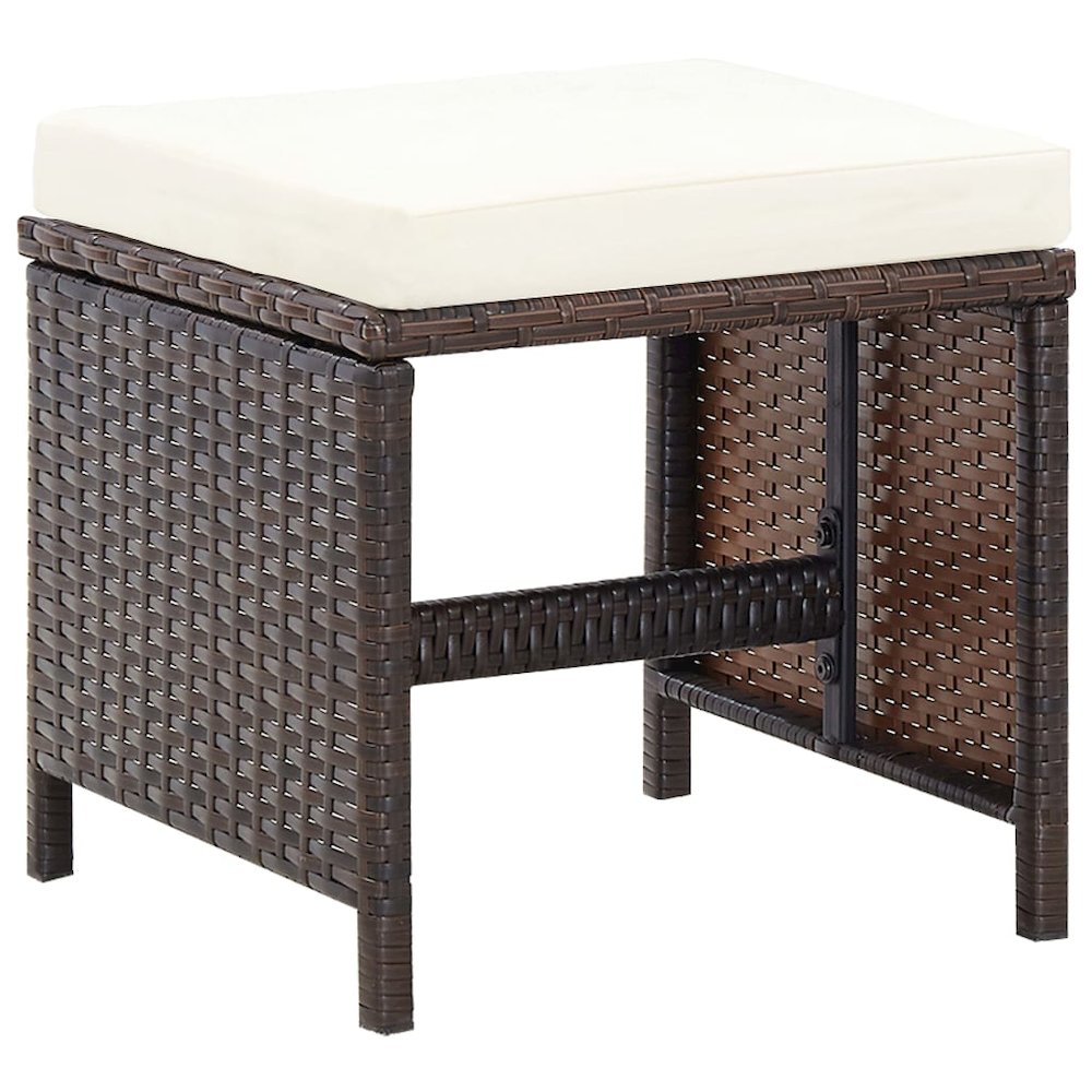 Outdoor Furniture Set Brown Steel, Poly Rattan, Polyester, Glass. Picture 11