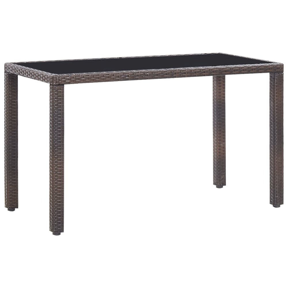 Outdoor Furniture Set Brown Steel, Poly Rattan, Polyester, Glass. Picture 3