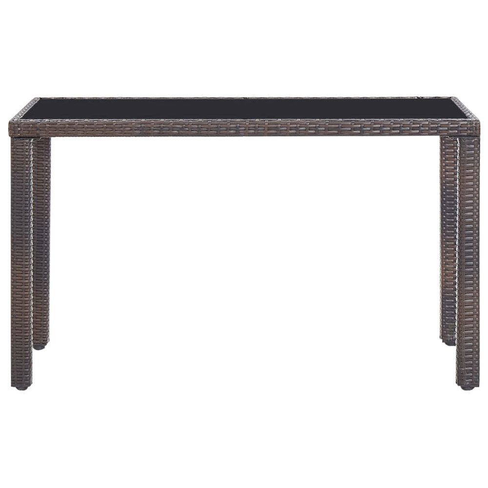 Outdoor Furniture Set Brown Steel, Poly Rattan, Polyester, Glass. Picture 4