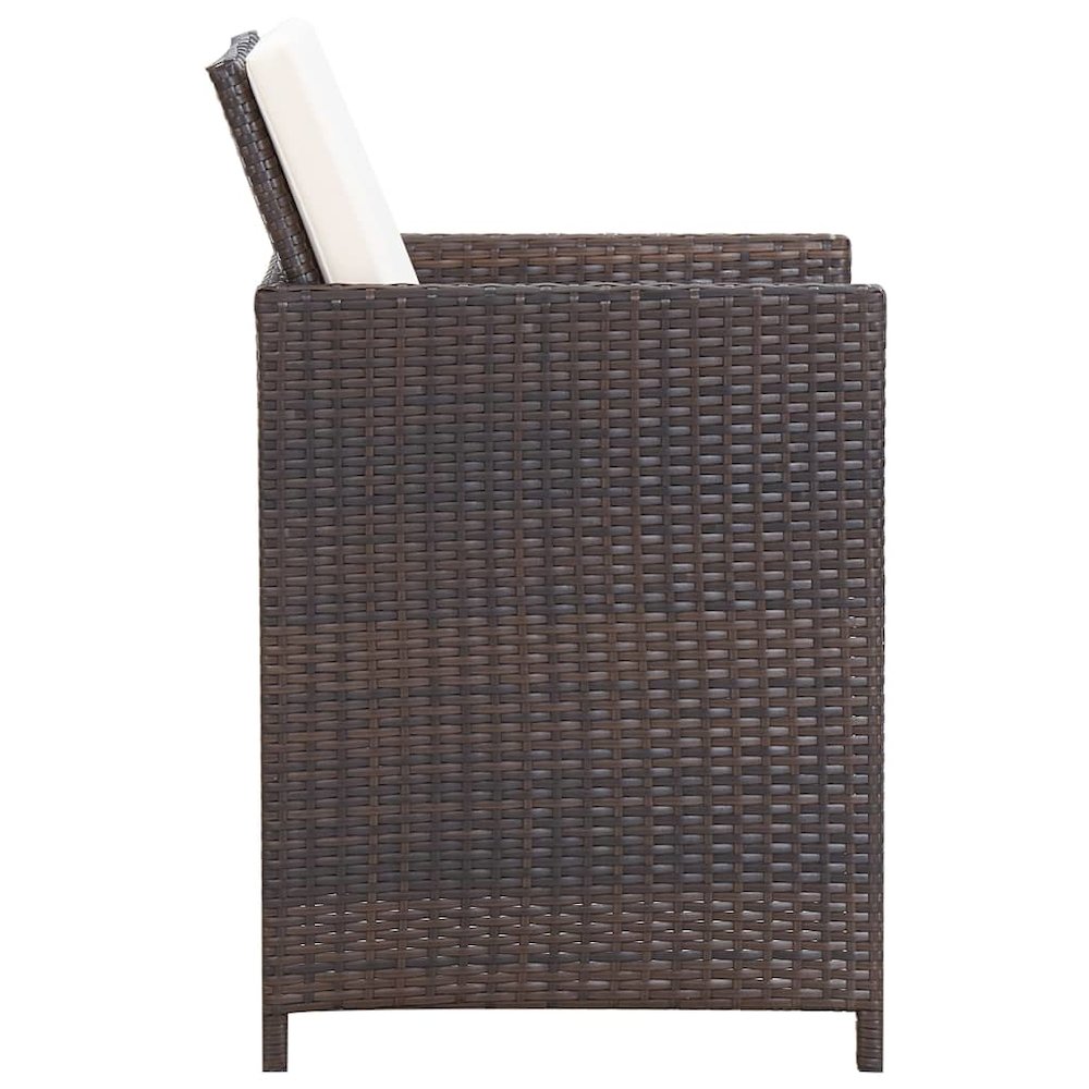 Outdoor Furniture Set Brown Steel, Poly Rattan, Polyester, Glass. Picture 8