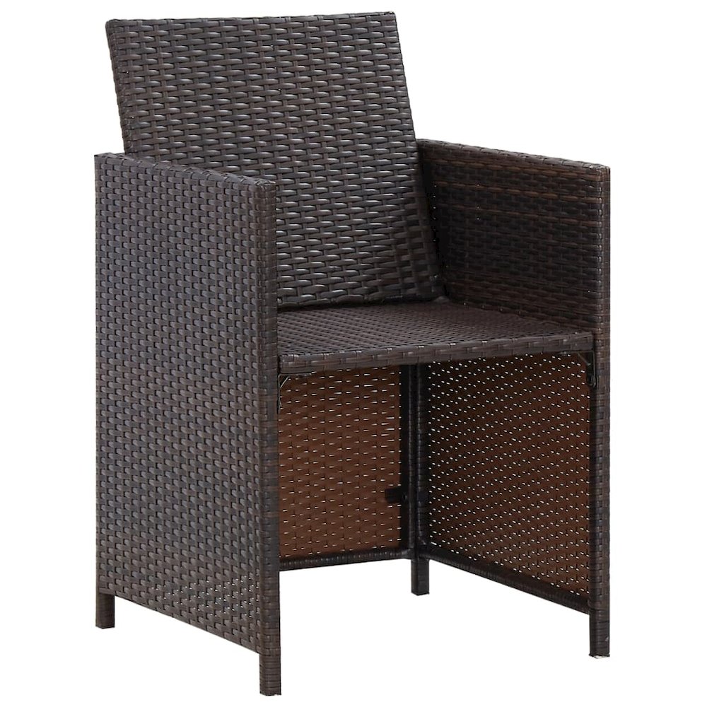 Outdoor Dining Set Brown Steel 9 Piece Set Removable Covers. Picture 11