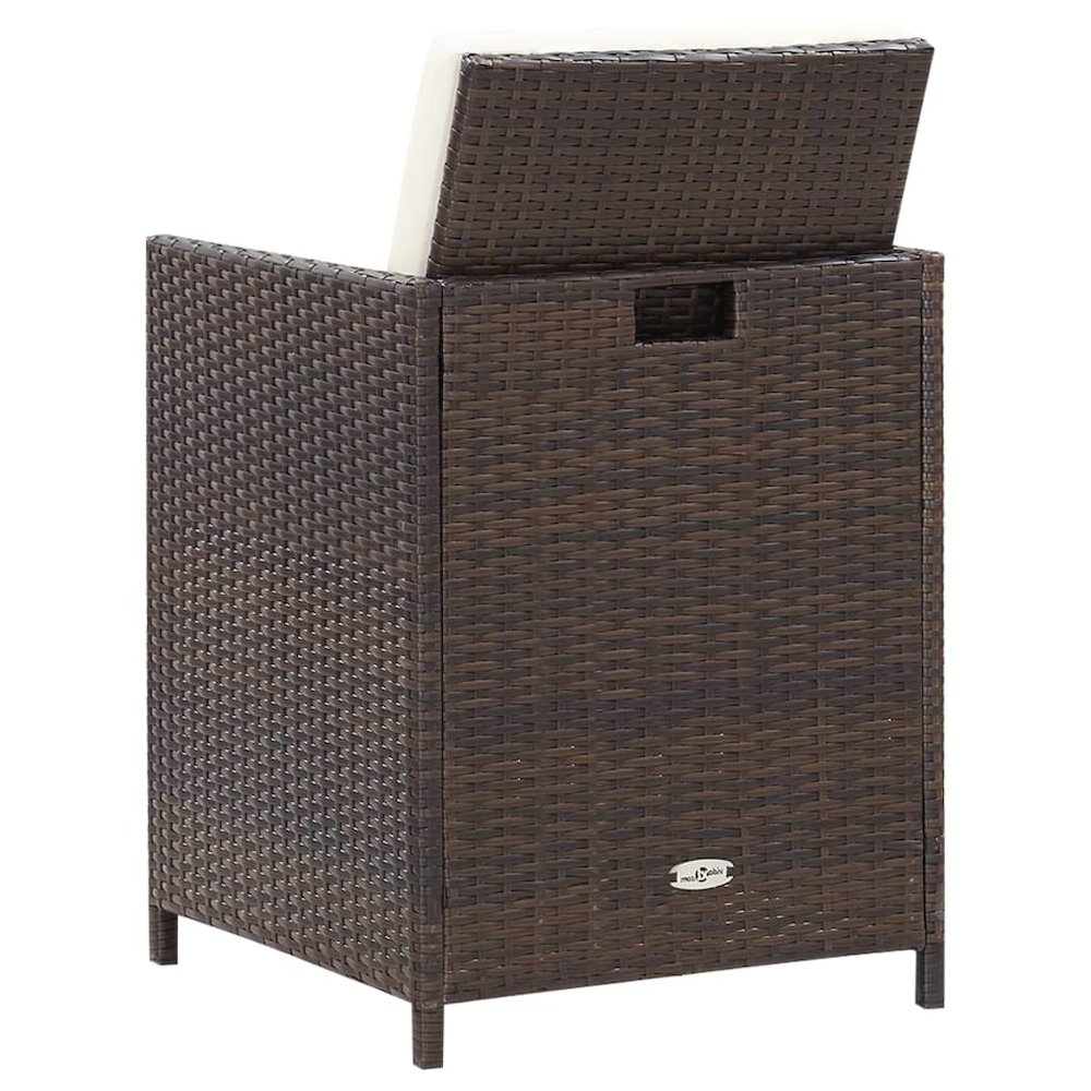 Outdoor Dining Set Brown Steel 9 Piece Set Removable Covers. Picture 10