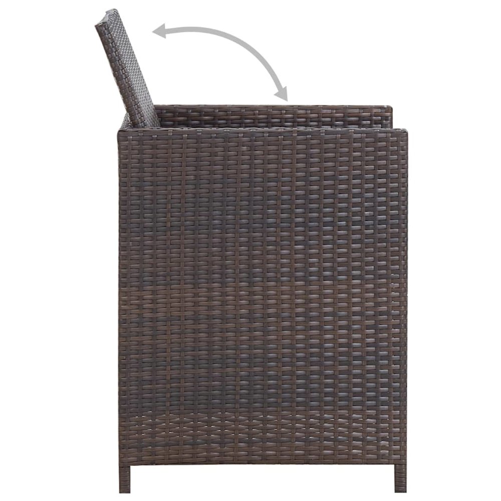 Outdoor Furniture Set Brown Poly Rattan Large Removable Covers. Picture 12