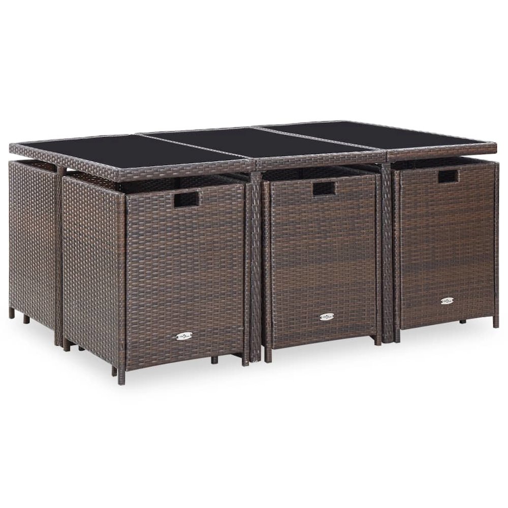 Outdoor Furniture Set Brown Poly Rattan Large Removable Covers. Picture 4
