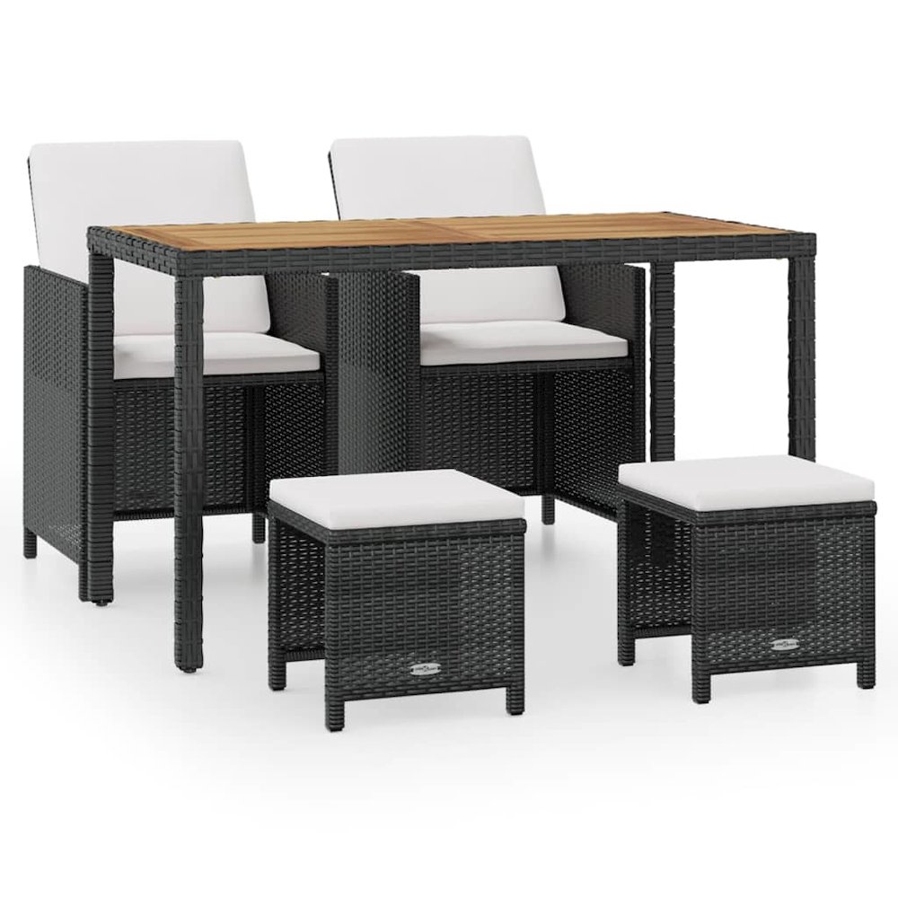 Outdoor Furniture Set Black, Cream white. Picture 2