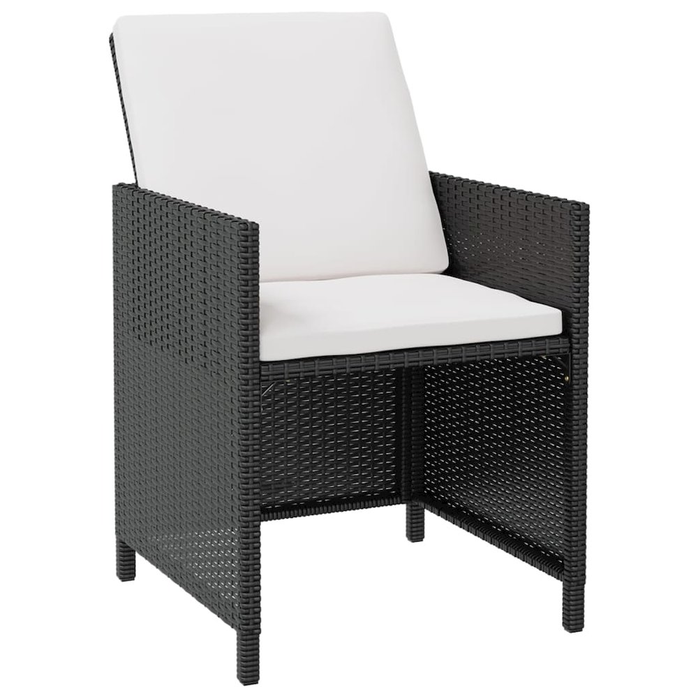Outdoor Furniture Set Black and Cream White. Picture 3