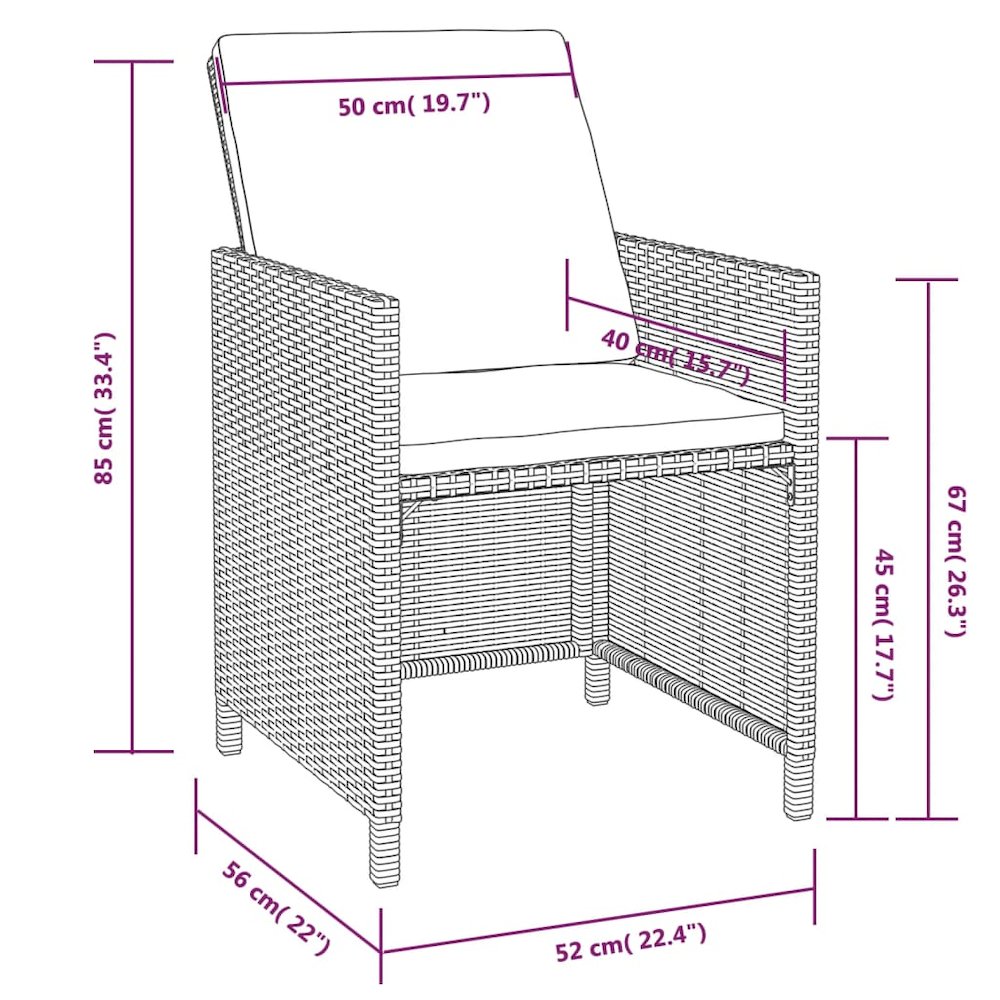 Outdoor Furniture Set Black and Cream White. Picture 12