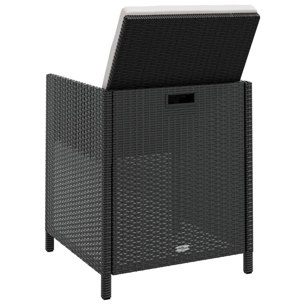 Outdoor Furniture Set Black and Cream White. Picture 5