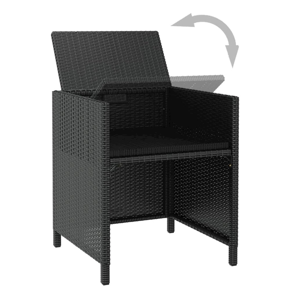 Outdoor Furniture Set Black and Cream White. Picture 6