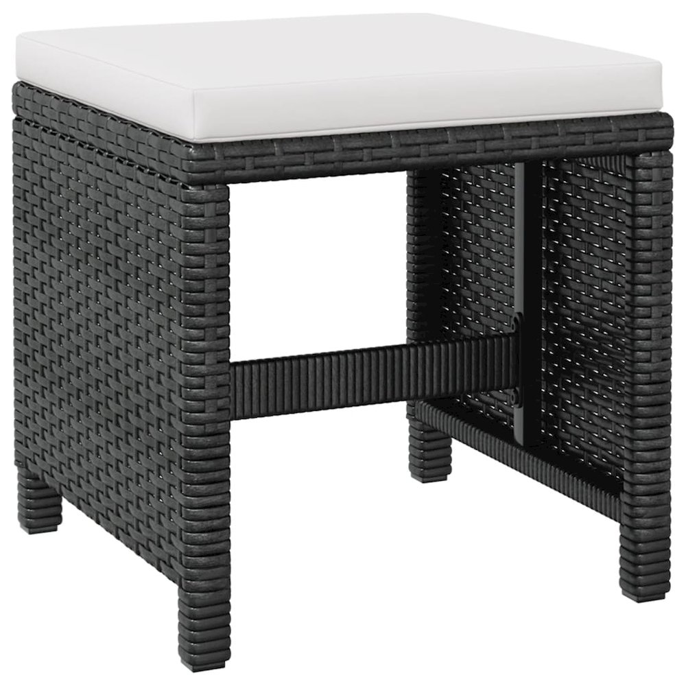 Outdoor Furniture Set Black and Cream White. Picture 7