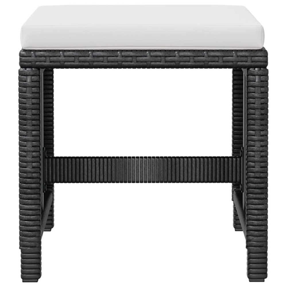 Outdoor Furniture Set Black and Cream White. Picture 8