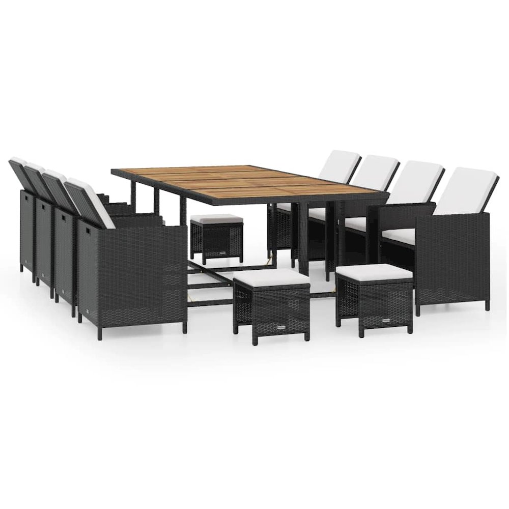 Outdoor Furniture Set Black, Cream White. Picture 2