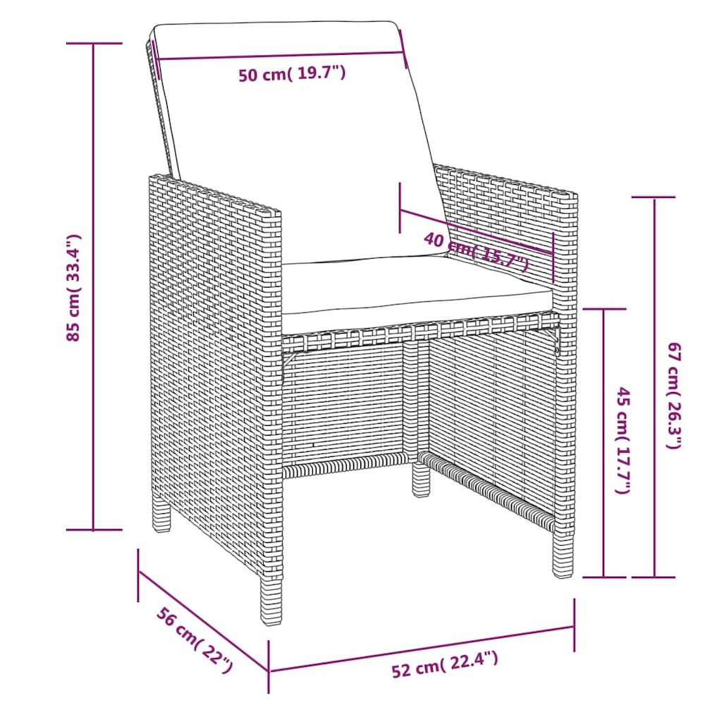 Outdoor Furniture Set Black, Cream White. Picture 12