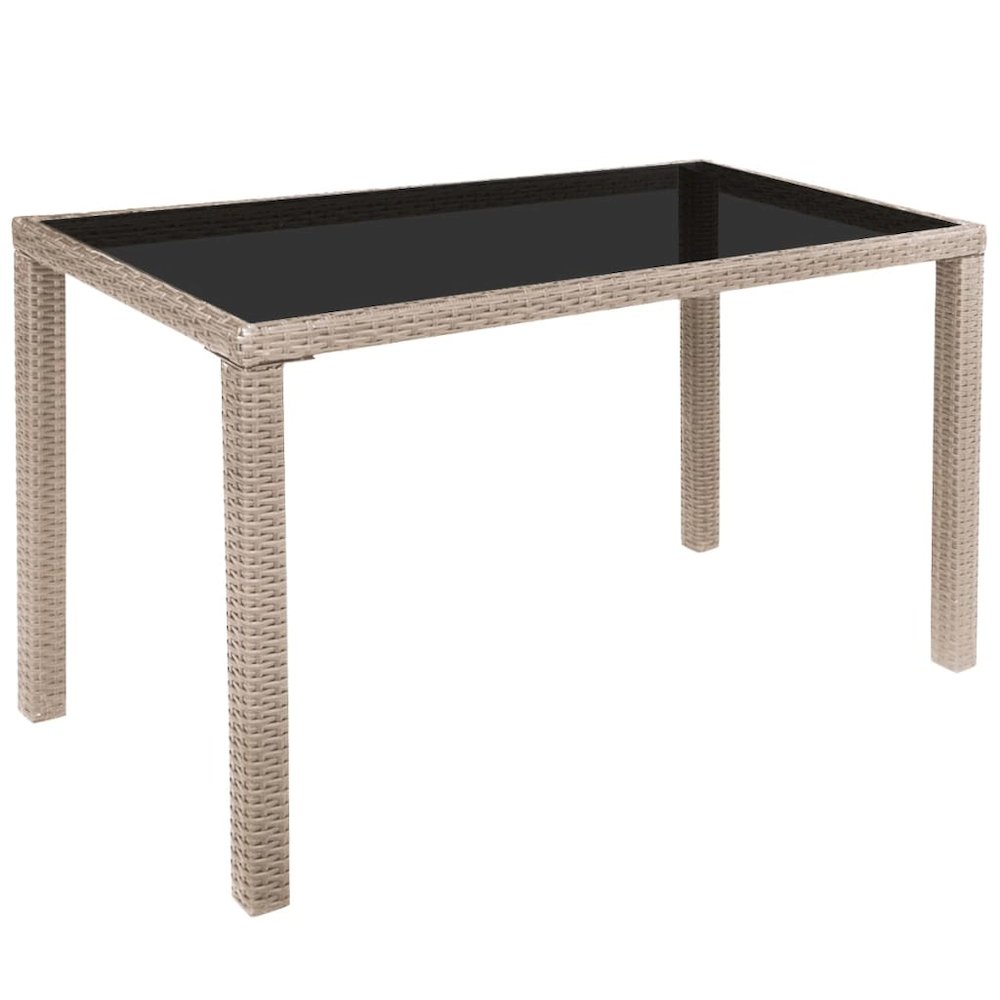 Outdoor Dining Set Grey Poly Rattan Medium Foldable. Picture 5