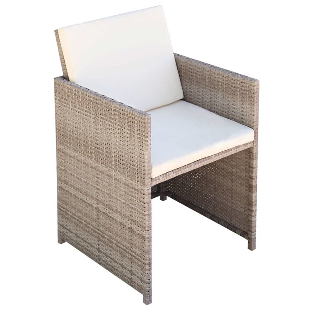 Outdoor Dining Set Grey Poly Rattan Medium Foldable. Picture 6