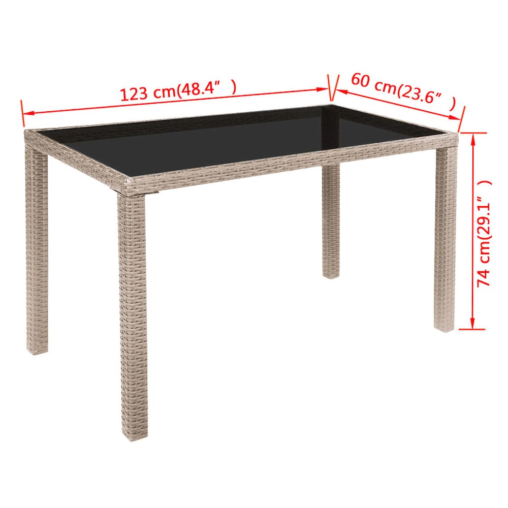 Outdoor Dining Set Grey Poly Rattan Medium Foldable. Picture 9