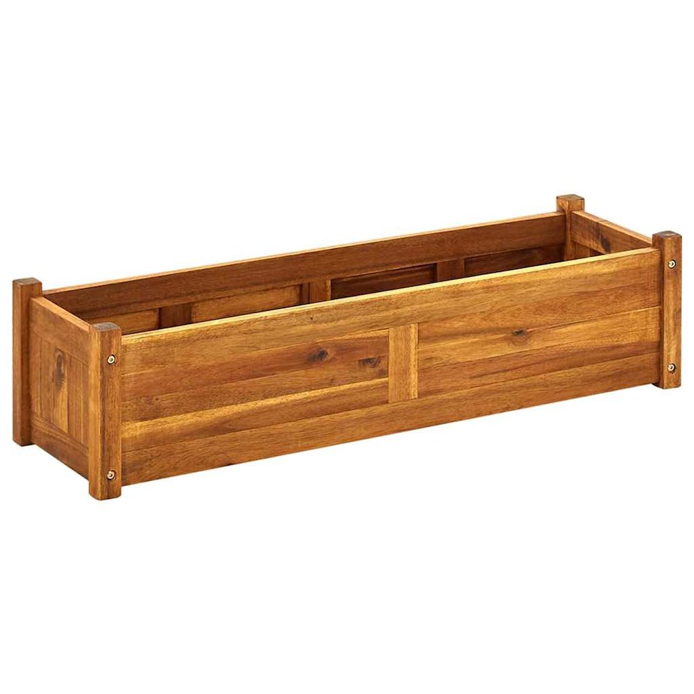 Raised Bed Brown Acacia wood 39.4 x 11.8 x 9.8 in Durable. Picture 1