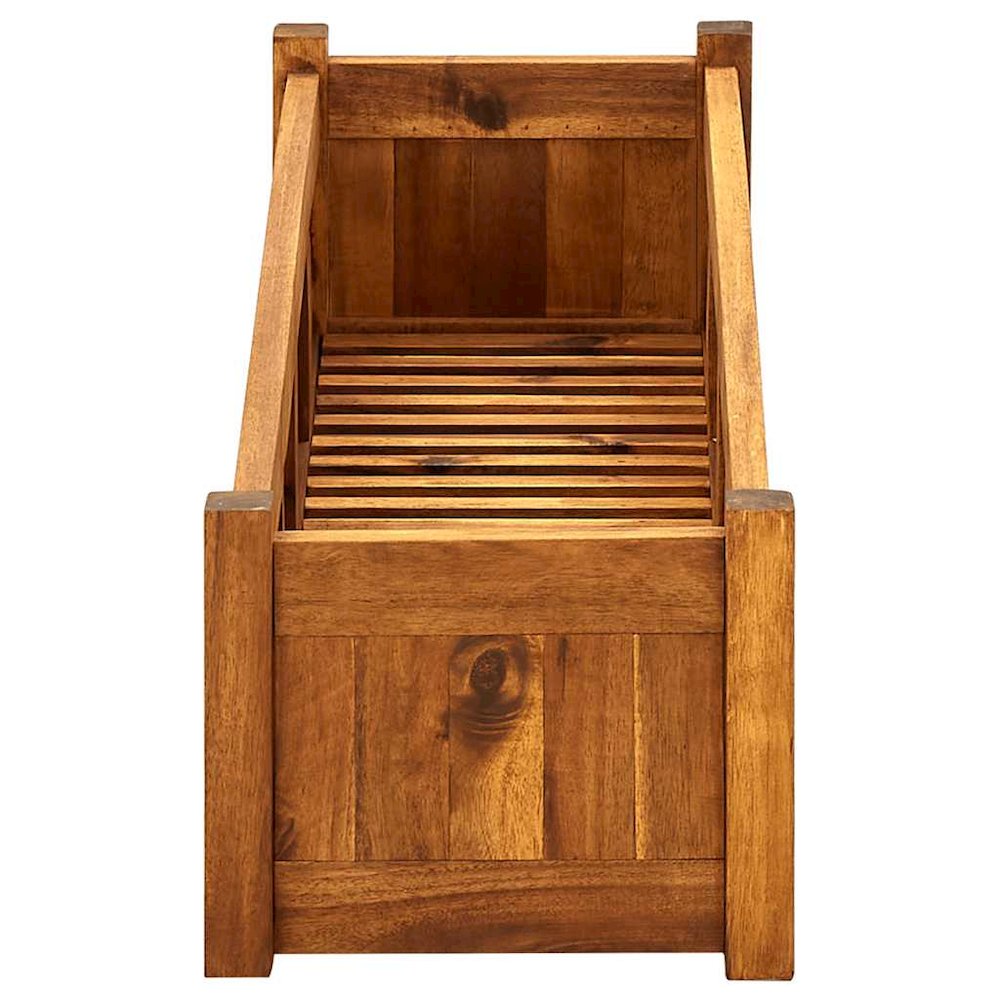 Raised Bed Brown Acacia wood 39.4 x 11.8 x 9.8 in Durable. Picture 6