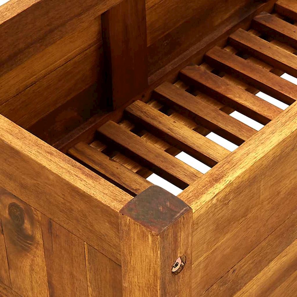 Raised Bed Brown Acacia wood 39.4 x 11.8 x 9.8 in Durable. Picture 8