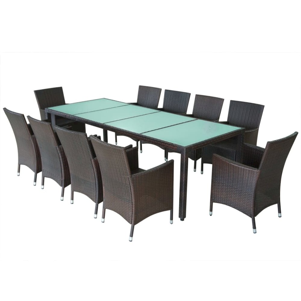 Outdoor Dining Set Brown, Cream White. Picture 3