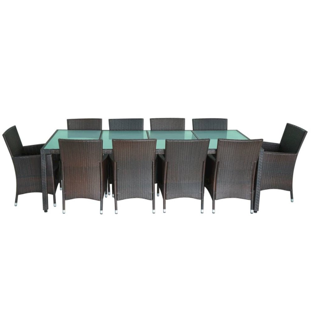 Outdoor Dining Set Brown, Cream White. Picture 4