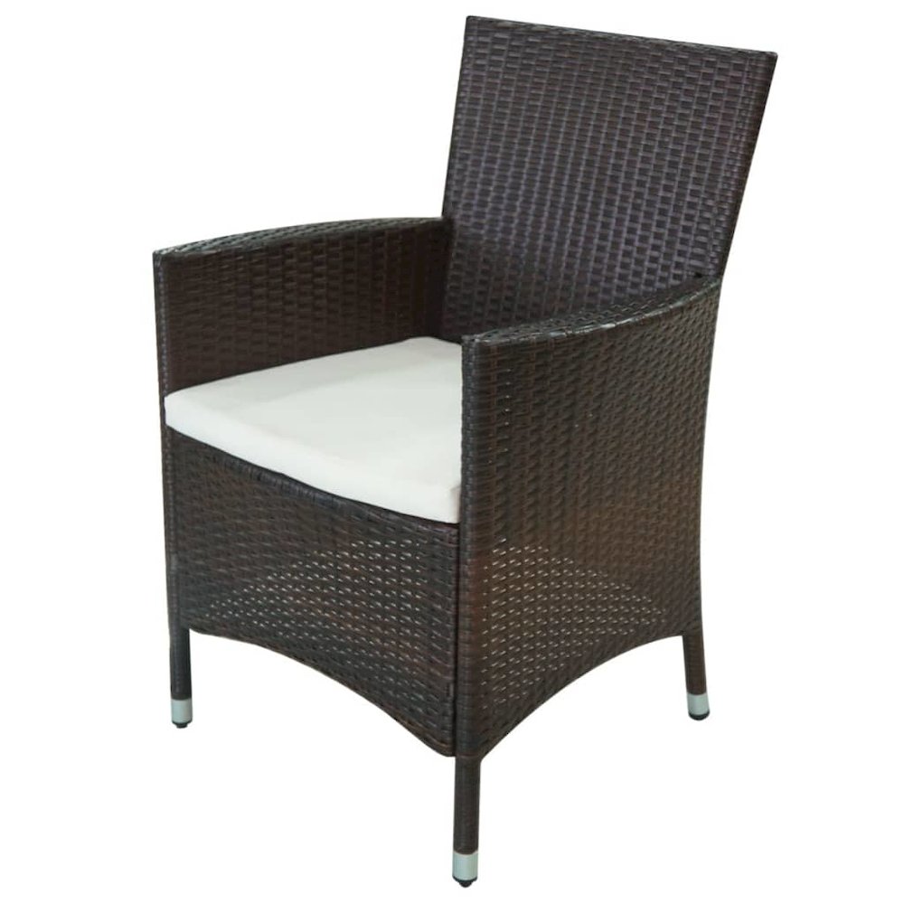 Outdoor Dining Set Brown, Cream White. Picture 6