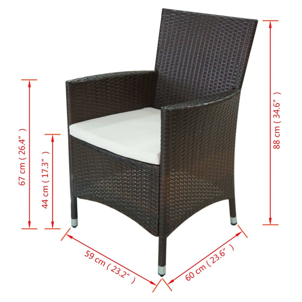 Outdoor Dining Set Brown, Cream White. Picture 8