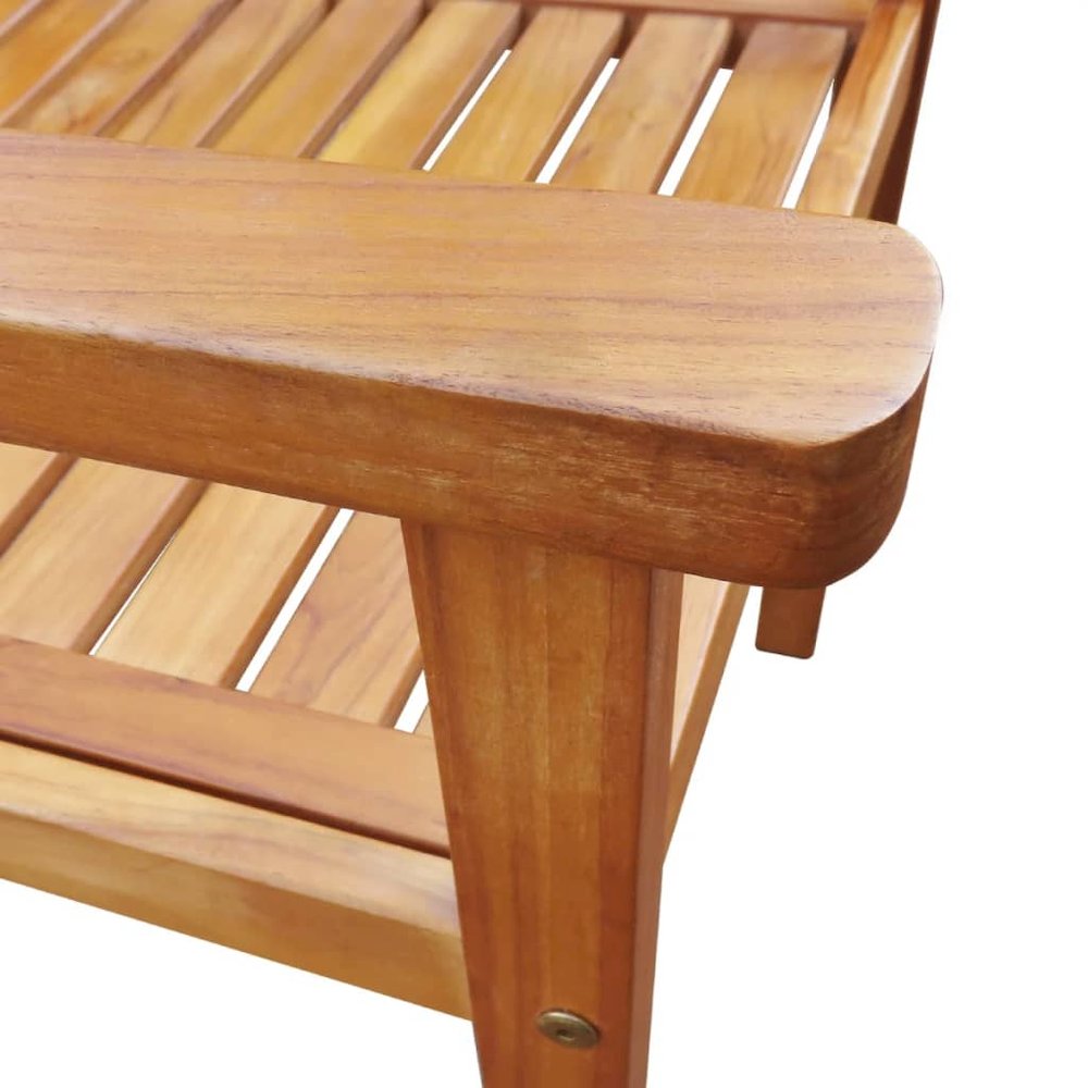 Outdoor Chair Set of 2 Brown Solid Acacia wood Standard Durable. Picture 5