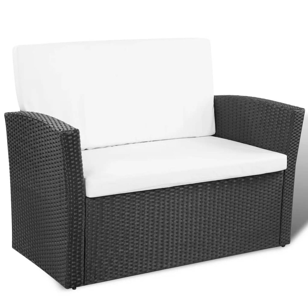 Garden Sofa Set Black and Cream White. Picture 4