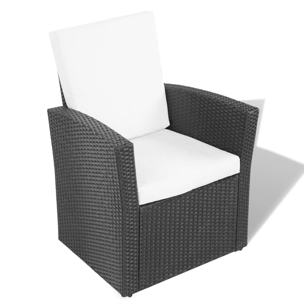 Garden Sofa Set Black and Cream White. Picture 5