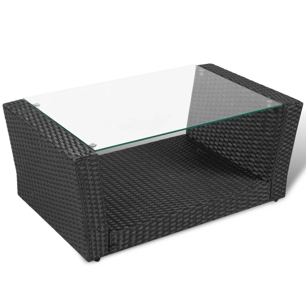 Garden Sofa Set Black and Cream White. Picture 7