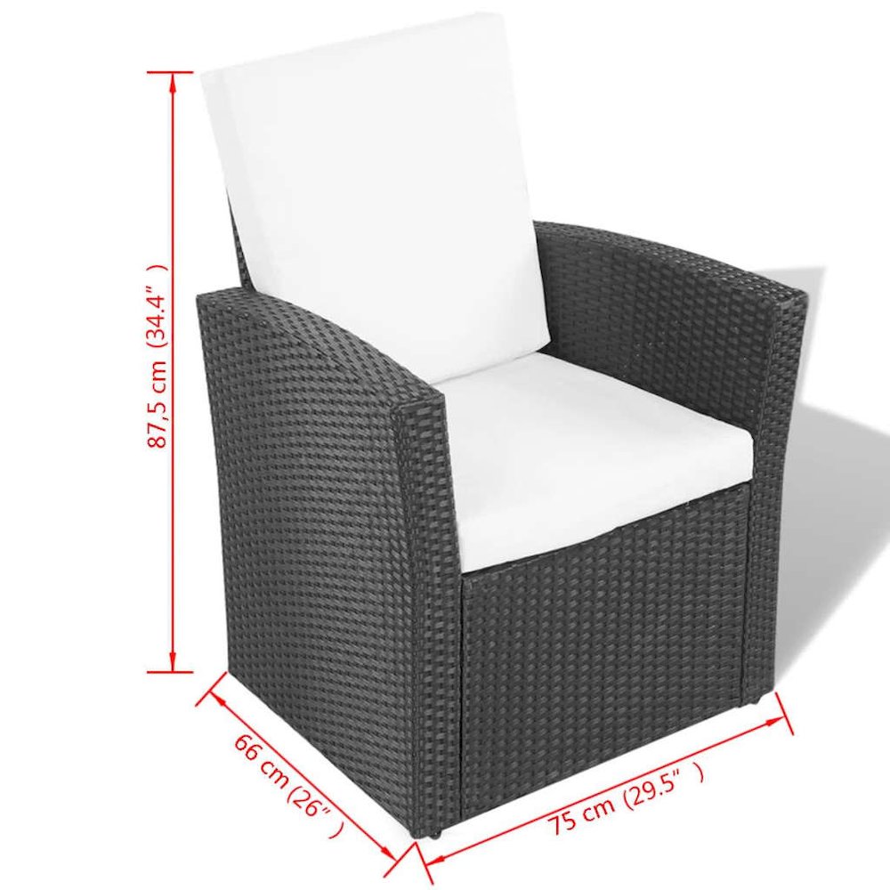 Garden Sofa Set Black and Cream White. Picture 9