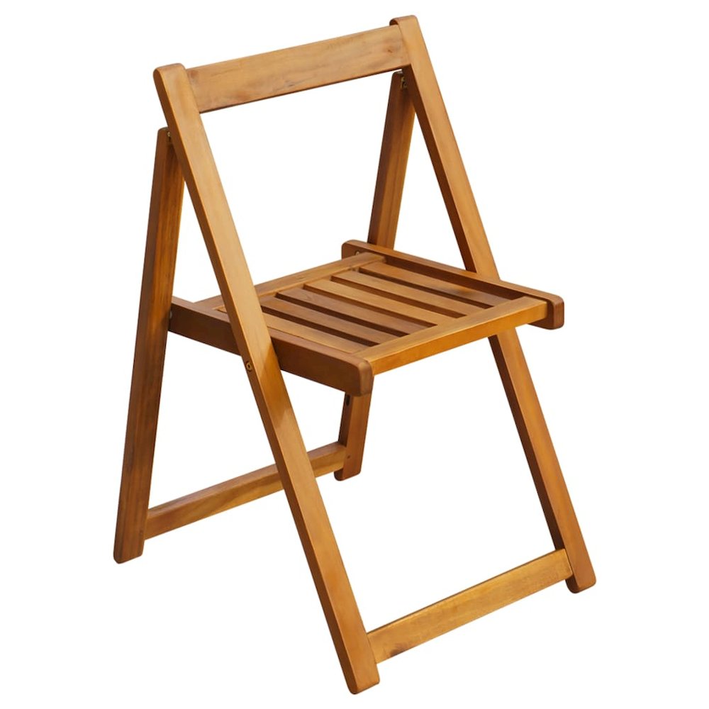 Folding Chair Set of 2 Natural wood Acacia wood Medium Foldable. Picture 2