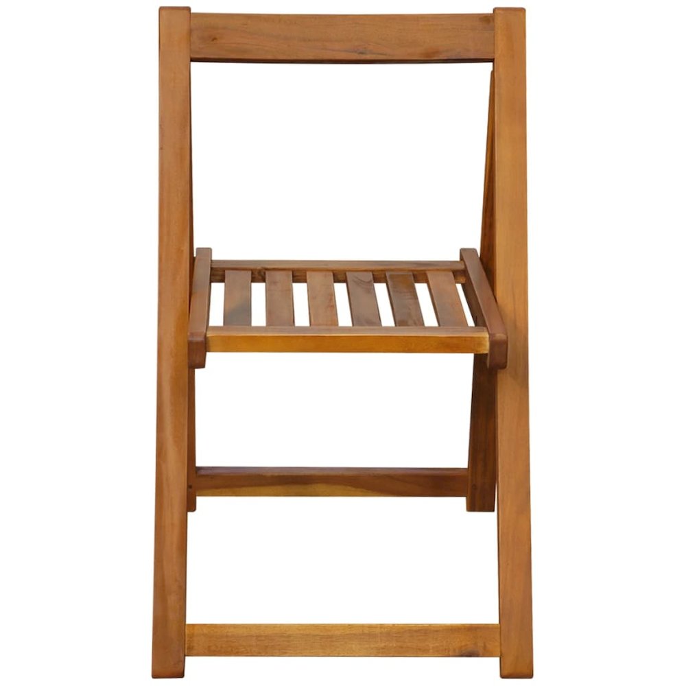 Folding Chair Set of 2 Natural wood Acacia wood Medium Foldable. Picture 3