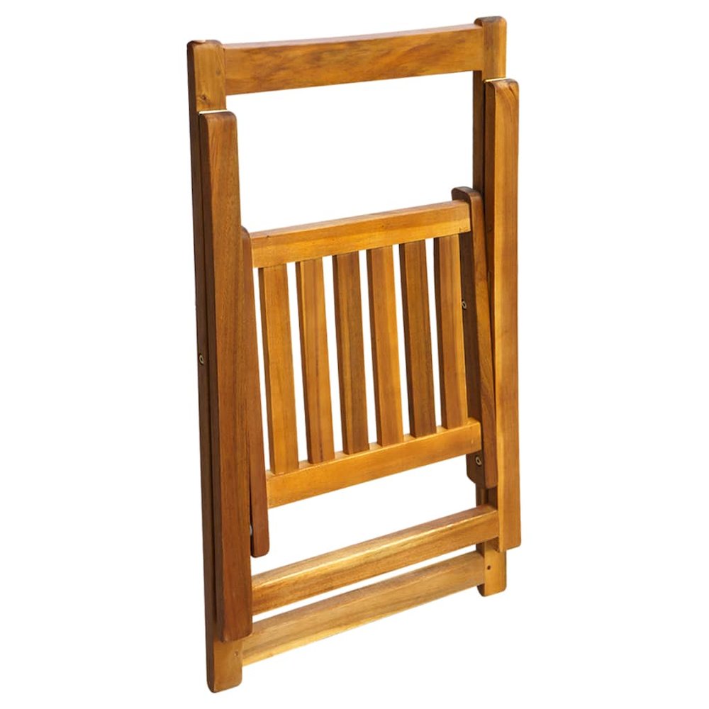 Folding Chair Set of 2 Natural wood Acacia wood Medium Foldable. Picture 4
